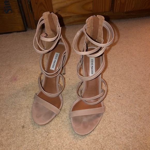 Steve Madden Blush Strappy Heels - Picture 1 of 5